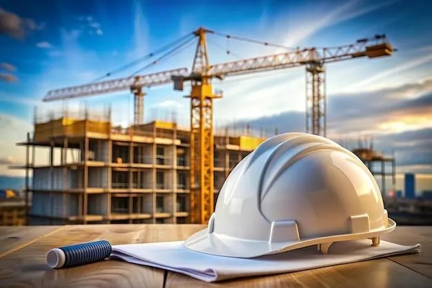 Construction site and safety helmet