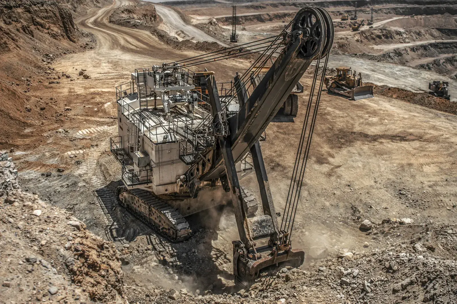 Mining equipment on site
